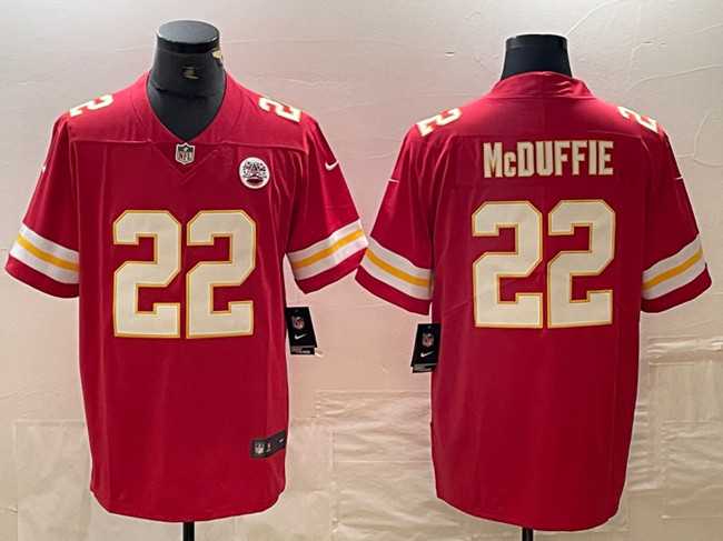 Mens Kansas City Chiefs #22 Trent McDuffie Red Vapor Untouchable Limited Football Stitched Jersey->kansas city chiefs->NFL Jersey